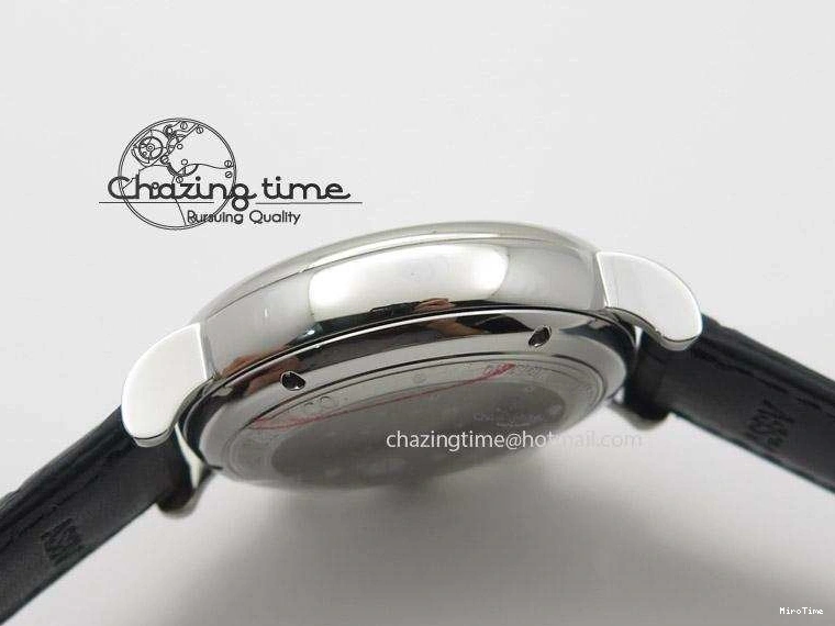 MIROTIME 0420 Portofino Chrono SS Black Dial on Black Leather Strap A Refined 7390